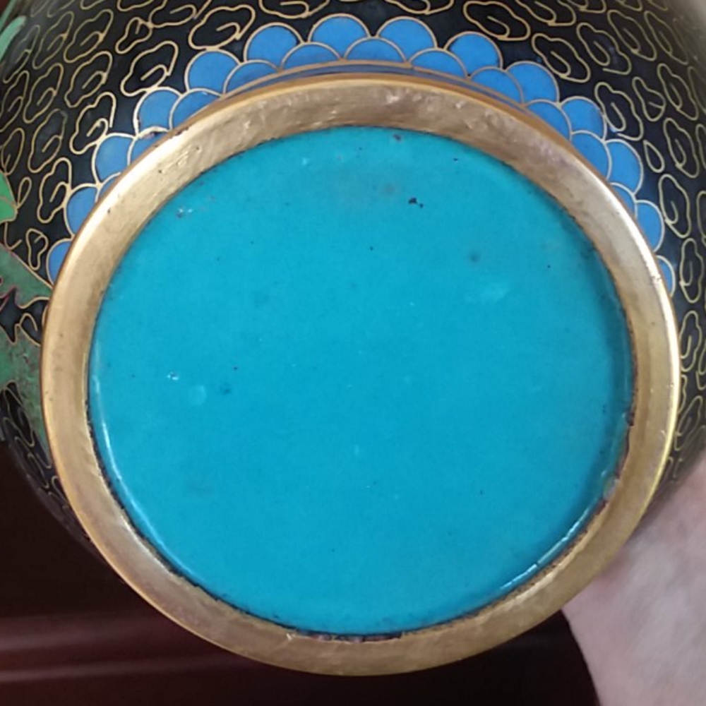 Beautiful Vintage Chinese Cloisonne Vase - Picture 8 of 10